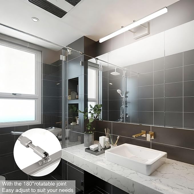 Aipsun 31.5 inch Modern Brushed Nickel Vanity Light Adjustable Bathroom Light - Image 5