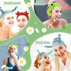 WLLHYF 3 Pack Spa Headband Face Wash Hairband Facial Makeup Head Wraps Cartoon - Image 7