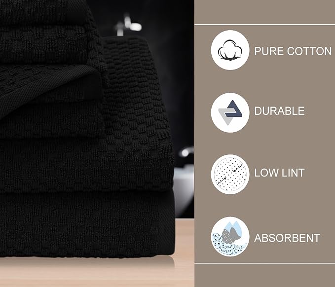 COTTON CRAFT Waffle 6 Piece Towel Set - Image 3
