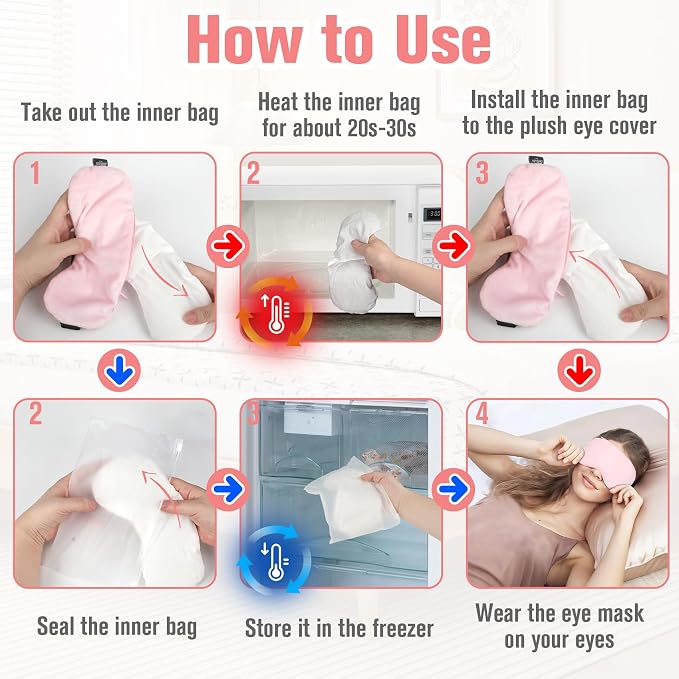 BeHoomi Heated Eye Mask, Weighted Sleep Mask Warm Compress - Image 6