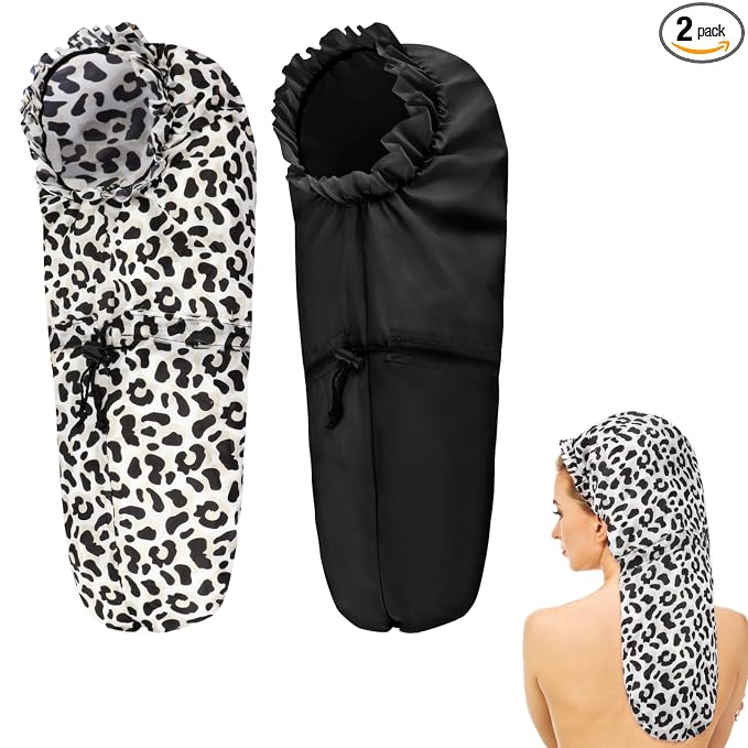 2 Pcs Large Shower Cap for Braids, Extra Long Shower Cap for Women Long Hair & by Unknown