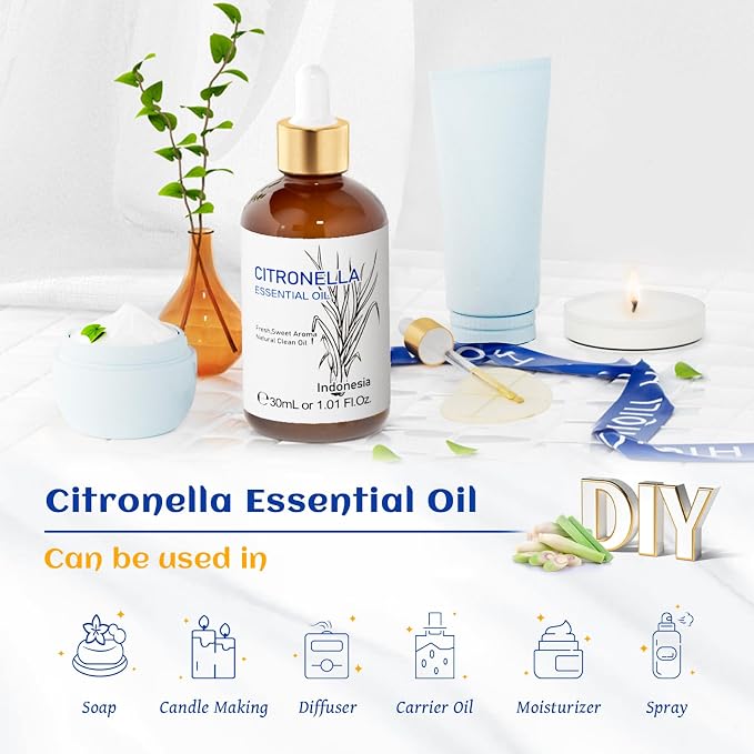 HIQILI 1 Fl Oz Citronella Essential Oil, 100% Pure Undiluted - Image 5