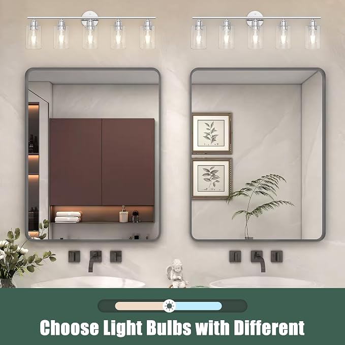 Espird Bathroom Vanity Light Fixtures Polished Chrome Bathroom Lighting Fixture - Image 5