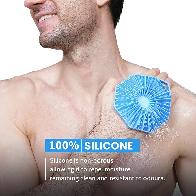 iTokGoK® Silver-Infused 2-in-1 Silicone Body Scrubber, Double-Sided Design Body - Image 2