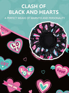 Years calm Terry Lined Shower Cap, Triple Layer Heart Motifs, Waterproof - Image 7