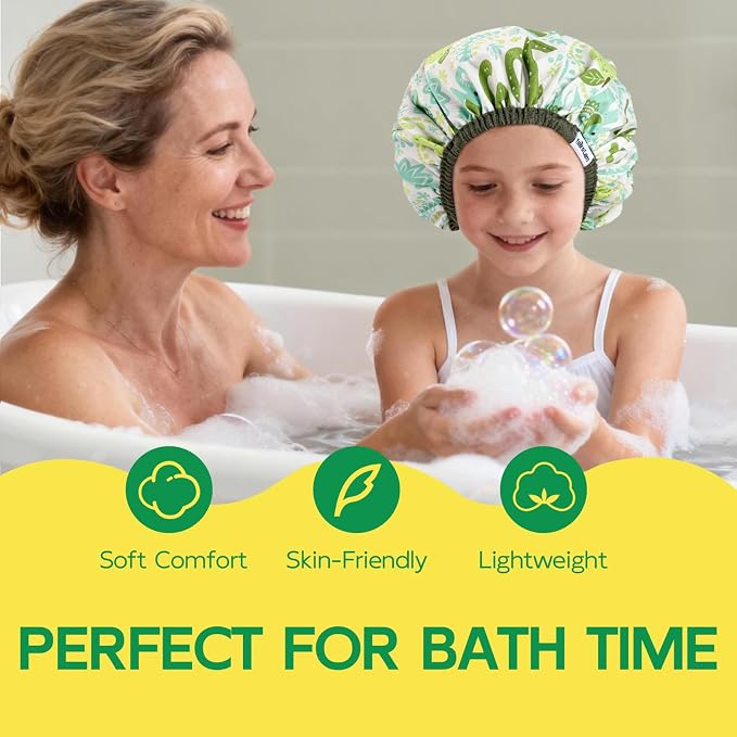 Years calm Kids Shower Cap, Waterproof Reusable Cartoon Bath Cap - Image 6