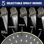 Filtered Shower Head with 5 Modes, HOPOPRO High Pressure Showerhead with Filter - Image 6