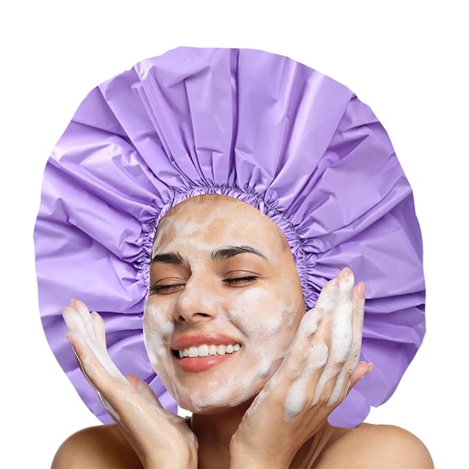 Jumbo Size Shower Cap 2 PCS Waterproof Shower Caps - Image 2