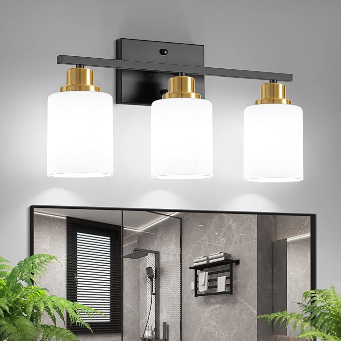Ascher Bathroom Light Fixtures, 3-Light Vanity Light Over Mirror, Wall Lamp by Ascher