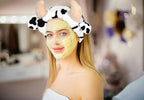 Women's Cow Print Spa Headband and Wristband Set - Image 6