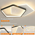 Shine LUEST Modern LED Ceiling Light Fixture Dimmable Black Flush Mount Ceiling - Image 6