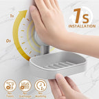 LEVERLOC Soap Dish Holder for Shower Suction Cup Wall Mounted Self Draining - Image 2