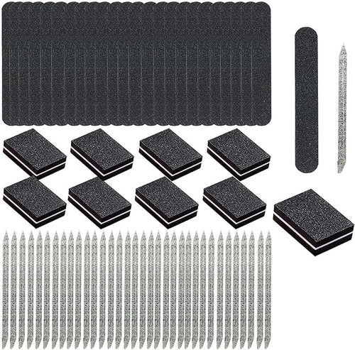 100 Set Press On Nail Tool Kit, Including 100pcs Mini Nail Buffer, Disposable by Unknown