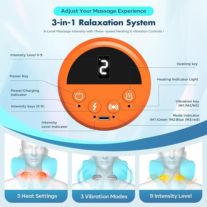 2026 Neck Massager 4-in-1 with Deep Tissue 3D Kneading & Soothing Heat - Image 3