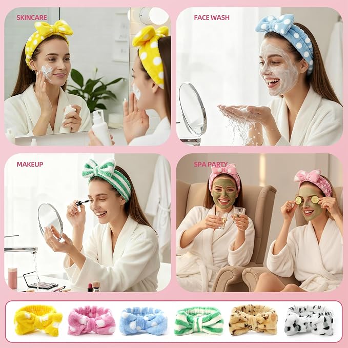 6 Pcs Spa Headband for Washing Face, Skincare Headband - Image 6