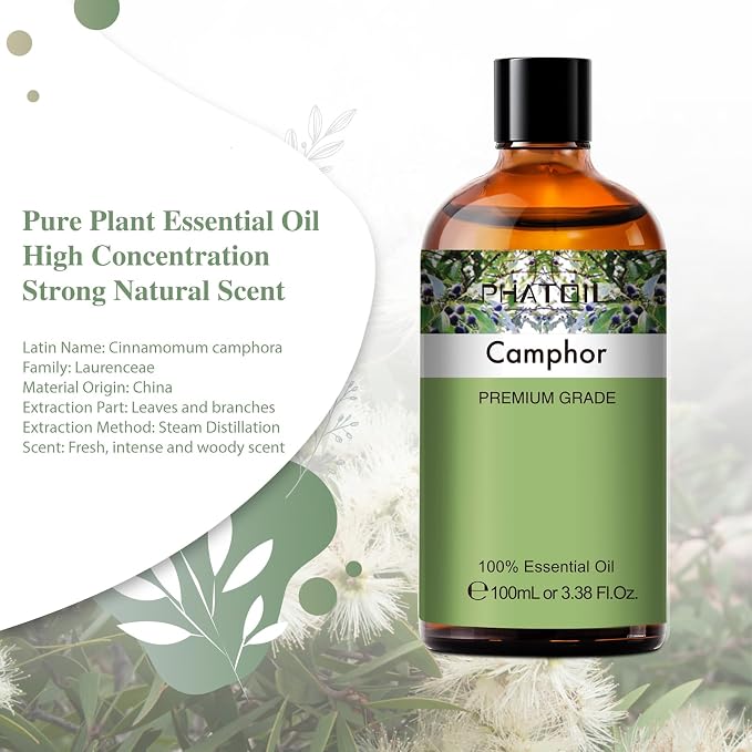Camphor 3.38fl.oz Essential Oil, PHATOIL Aromatherapy Essential Oils - Image 3