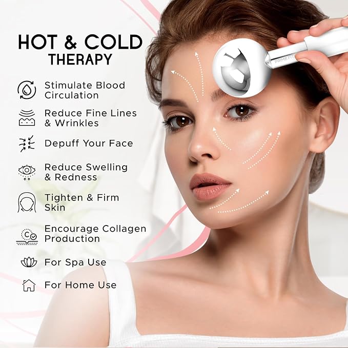 PRIME Fitness Ice Globes for Facials | Unbreakable Steel Cooling Roller | Cryo - Image 4