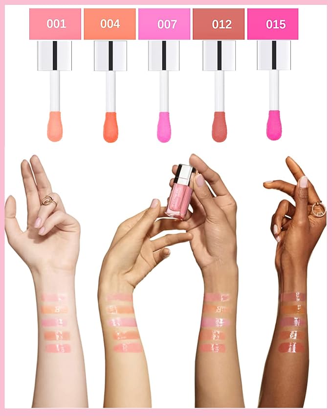 Hydrating Plumping Lip Glow Oil, Shine Tinted Lip Gloss, Glow Reviver Lip Oil - Image 5