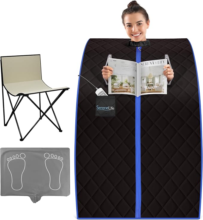 SereneLife Compact & Portable Infrared Steam Sauna, Personal Spa Style Sauna by SereneLife