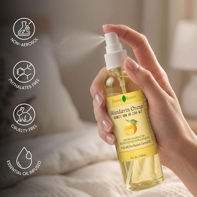 Mandarin Orange Linen and Room Spray, Natural Air Freshener Made - Image 3