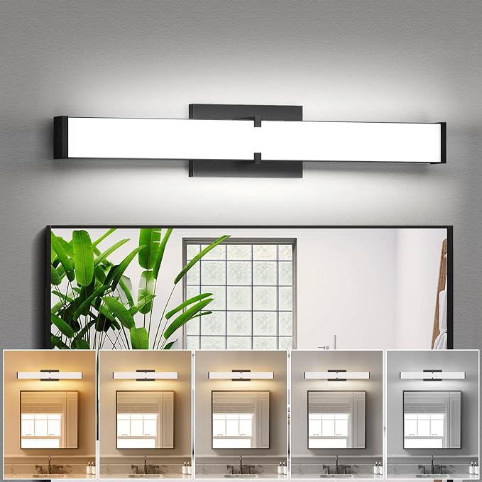 Modern Bathroom Light Fixtures 24 Inch, 25W 2500 Lumen Dimmable Bathroom Vanity by HOPAI