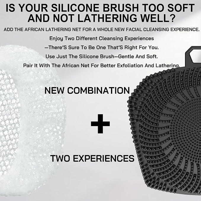 RamPula Face Scrubber & African Net, Silicone Exfoliating Brush - Image 2