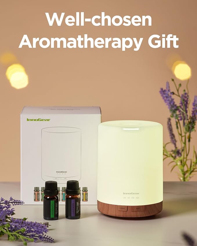 InnoGear Aromatherapy Diffuser & 8 Essential Oils Set, 300ml Premium 5-in-1 - Image 7
