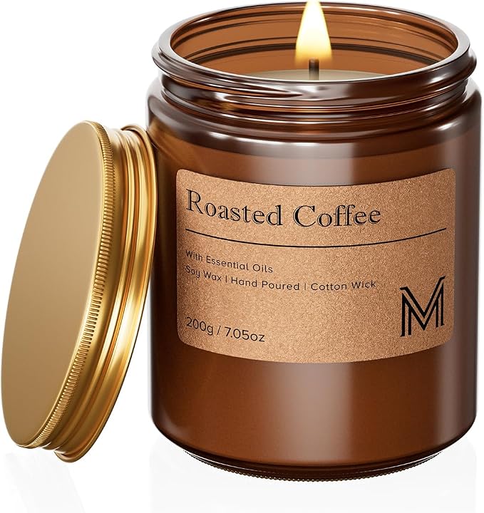 M&SENSE Roasted Coffee Scented Christmas Candle Gift, Aromatherapy Candle Set by MSENSE
