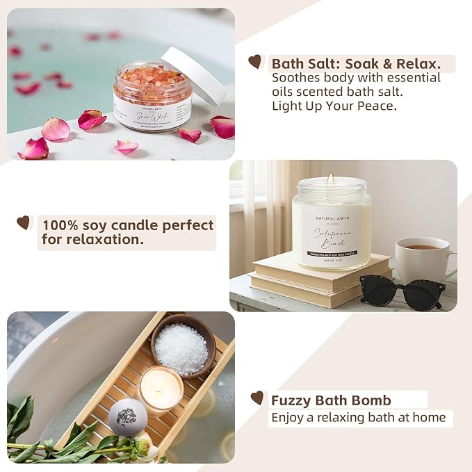 Natural Amor Handmade Bath Body Gift Set, Includes Soap Bar, Bath Bomb - Image 4