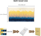 SEMAXE 4 Piece Coastal Ombre Bath Towel Set - Image 2
