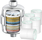 R7 Shower Filter with 5 Replacement Cartridge High Put Shower Water Filter by DesignedforaSpa-LikeShower