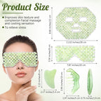 Demissle 4 Pcs Jade Eye Mask Jade Stone Facial Mask Scrap Massage Tool Hair - Image 2