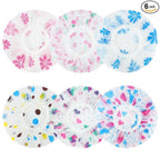 6 Pcs Shower Caps, Waterproof Bath Caps Plastic Reusable Shower Caps Elastic by Pengxiaomei