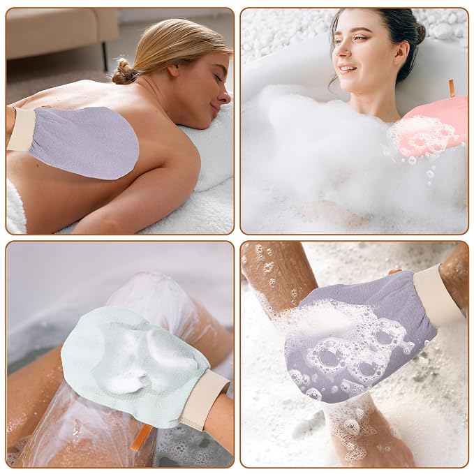 3PCS Exfoliating Mitt for Body Exfoliating Gloves for Shower Body Scrub Glove - Image 7
