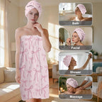 Absorbent Bath Towel Wrap Set for Women, Microfiber Shower Robe Body Towel - Image 2