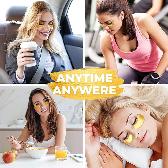 Vandarllin 24K Gold Powder Gel Collagen Eye Masks Sheet Patch, Remove Bags - Image 4