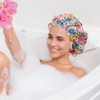 2 PCS Shower Cap Waterproof Double Layer Elastic Adjustable Reusable Hair Bath - Image 7