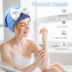 Microfiber Hair Towel Wrap for Women, Anti-Frizz Plopping Towel for Curly and - Image 2