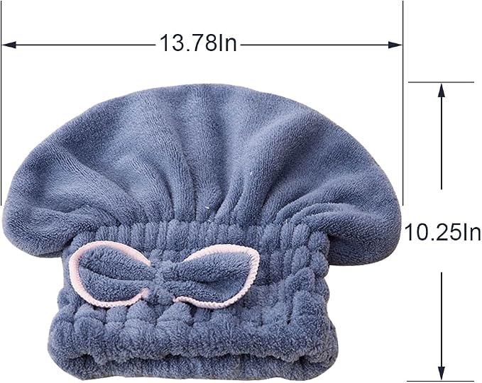 Jseng 2PC Microfiber Hair Drying Caps, Extrame Soft & Ultra Absorbent, Fast - Image 3