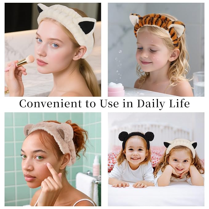 YISSION 4 PCS Plush Animal Headbands - Image 5