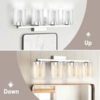 LED Modern Bathroom Light Fixtures Over Mirror, 4-Light Brushed Nickel Vanity - Image 8