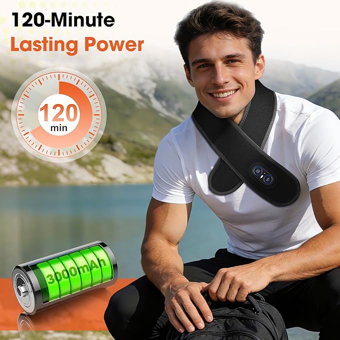 Cordless Neck Heating Pad Massager, 3000mAh Rechargeable Neck Massager - Image 3