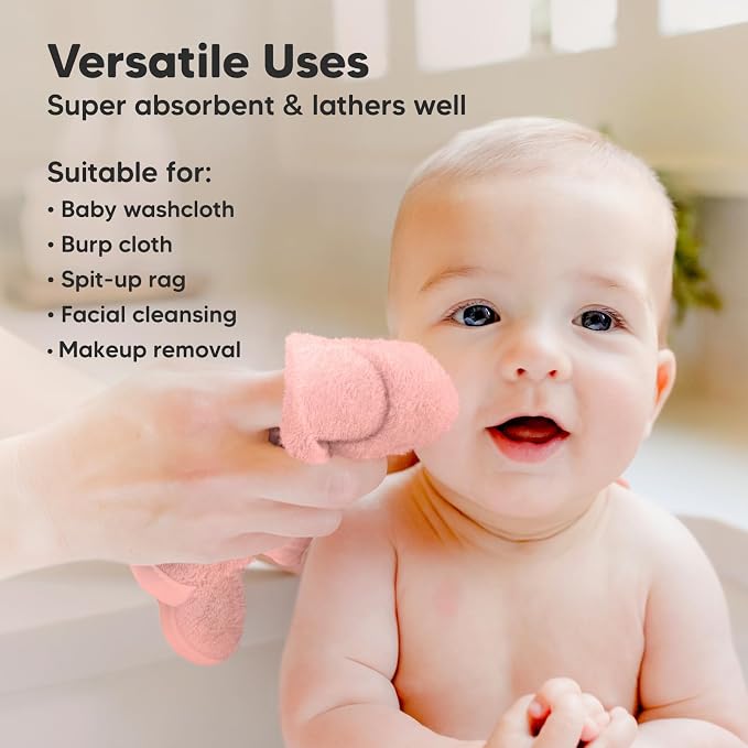 6-Pack Baby Washcloths – Soft Absorbent Viscose from Bamboo Washcloths - Image 6