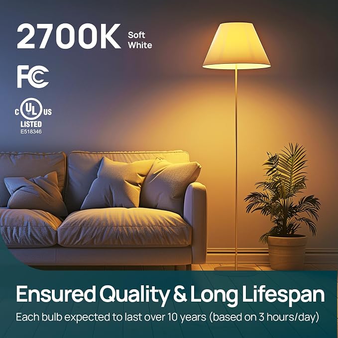 Linkind A19 LED Light Bulbs Dimmable, 60W Equivalent, 2700K Soft White LED - Image 5