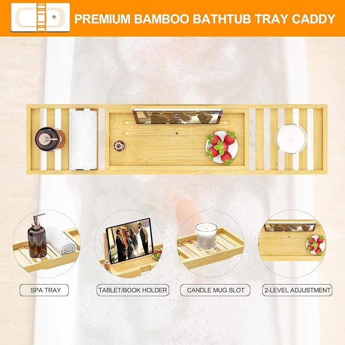 Bathtub Tray - Bath Tray Expandable - Bath Table Trays - Image 5