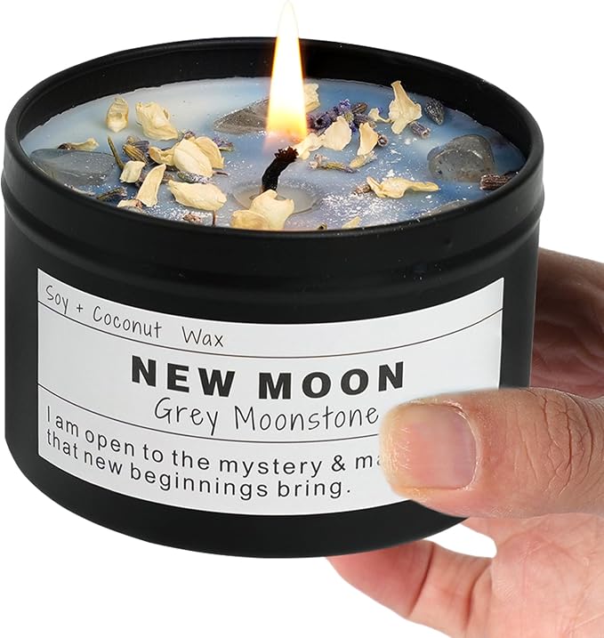 NEW Moon Handmade Candle, New Beginnings, Ritual Energy Gift, Intention by Unknown