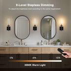 Wireless Wall Sconces with Remote Control, Battery Operated Wall Sconce Set of 2 - Image 4