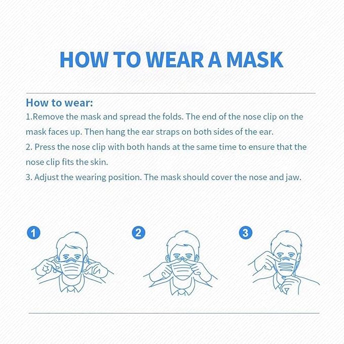 100Pcs White Disposable Face Mask, 3 Ply Masks - Image 6