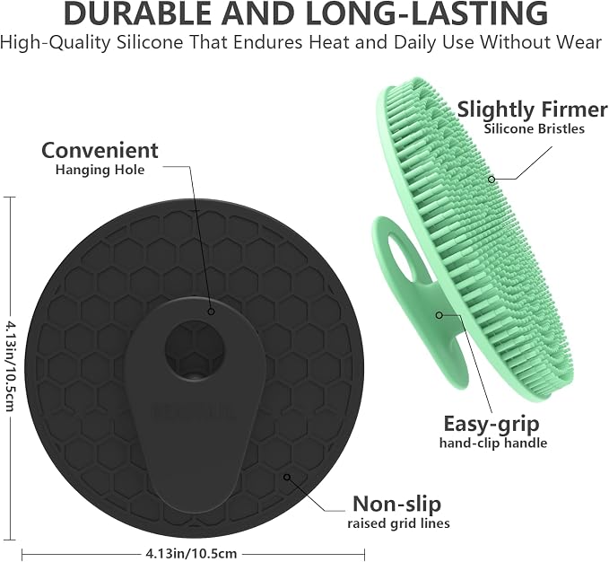 Silicone Body Scrubber 4 Pack, BEAUTAIL Shower Bath Scrubber, Gentle - Image 6