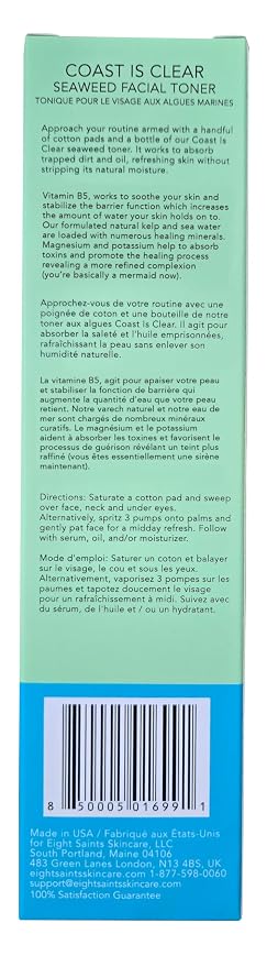 Eight Saints Coast is Clear Seaweed Anti Aging Face Toner, Alcohol Free Toner - Image 7